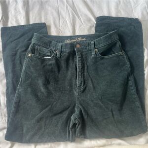 Universal Thread dark green corduroy vintage high rise straight leg jeans